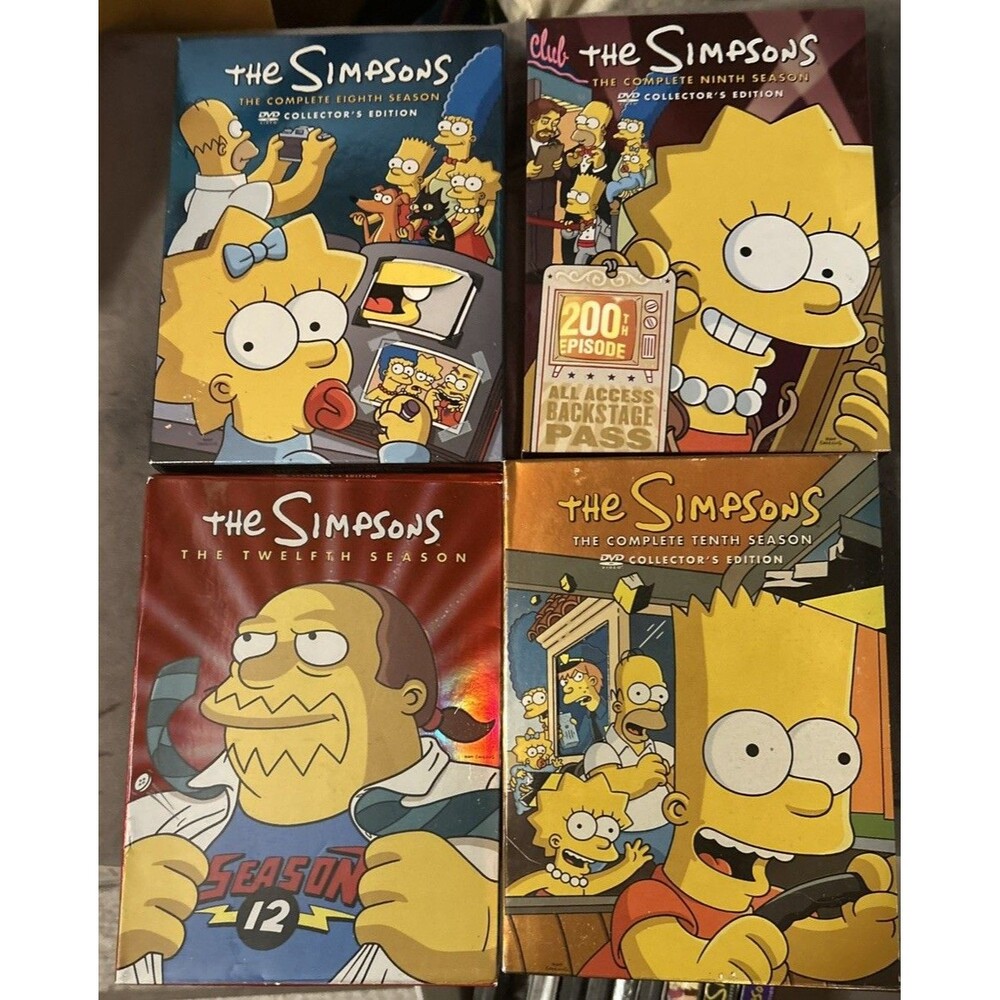 Lot of 4:The Simpsons DVD Collector's Edition Complete Seasons 8 9 10 12 Box Set